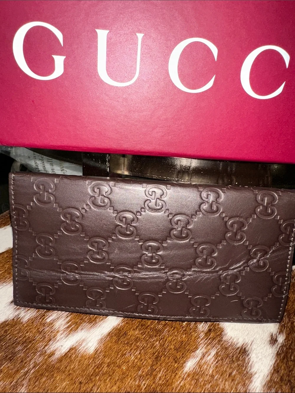 GUCCI GG Long Bifold Wallet Calfskin Leather Brown - Picture 4 of 9